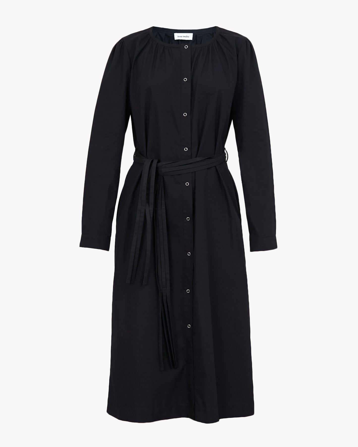 Issue Twelve button up Joan Dress in black cotton