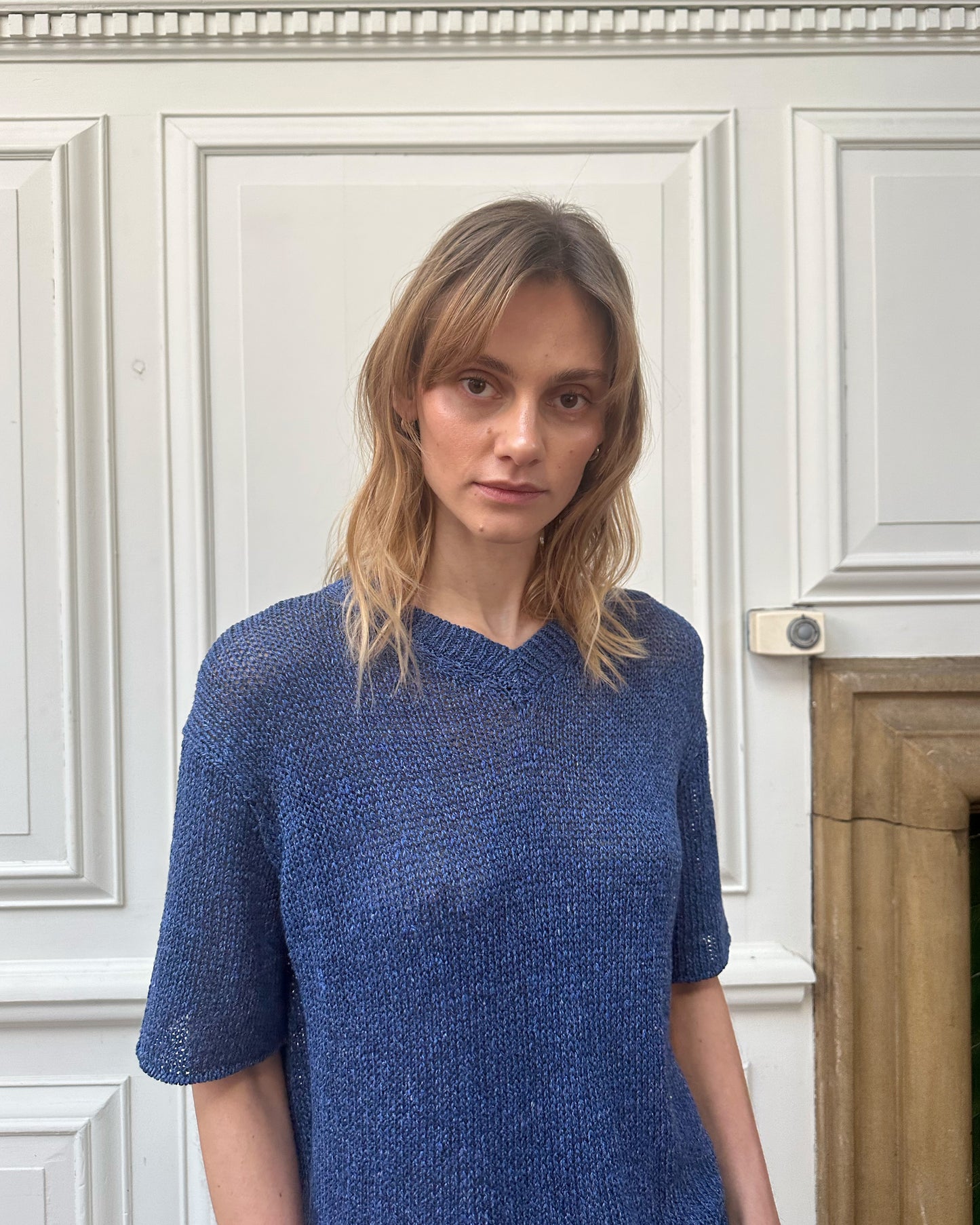 Charlotte Knitted T-Shirt in Linen Silk