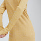 Issue Twelve button up long dress in yellow silk and cotton