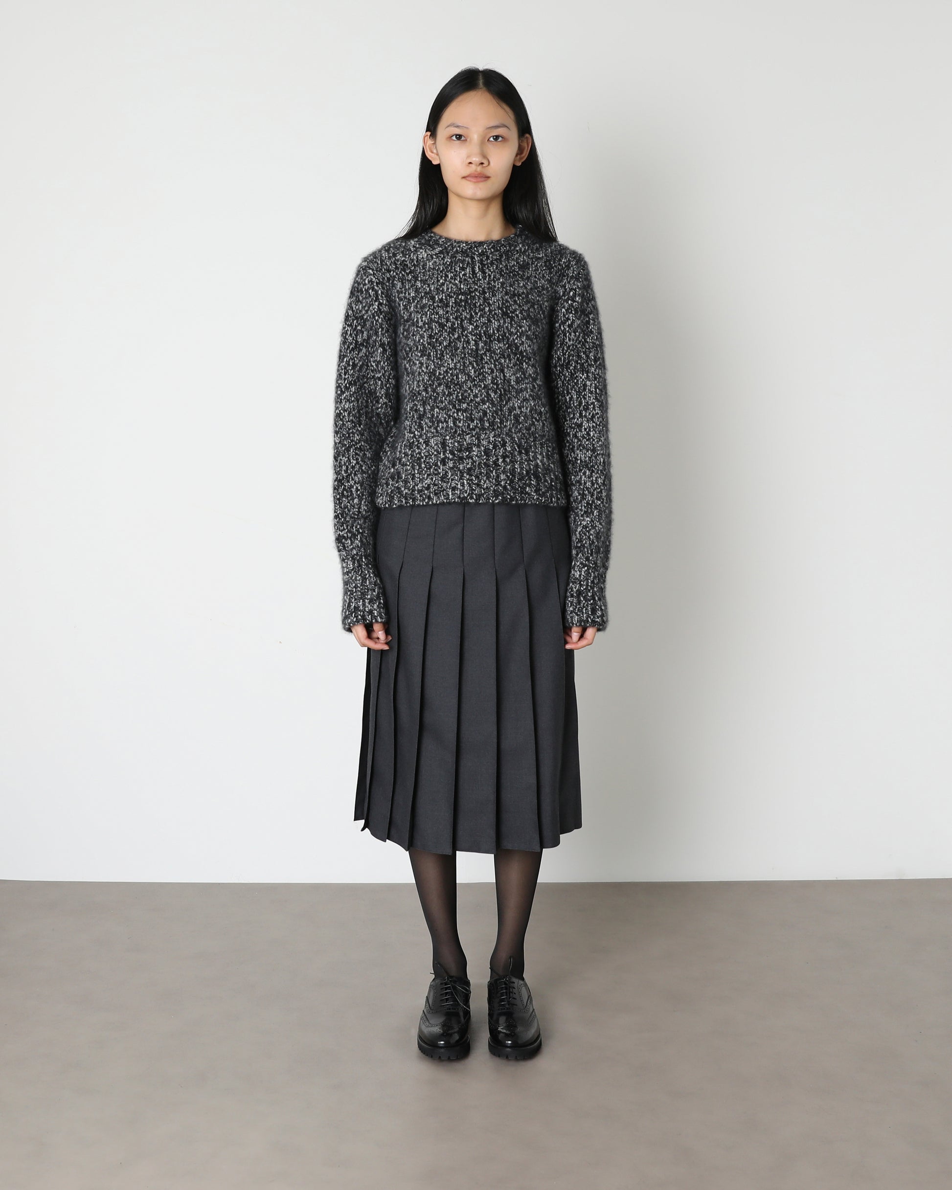 Issue Twelve Igloo Jumper in Silk Cashmere Black and White