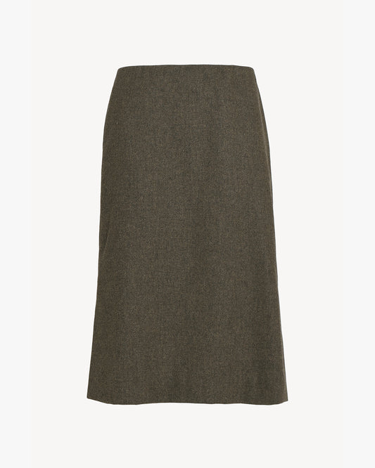 Issue Twelve Uma Skirt in Wool Cashmere Moss Green 