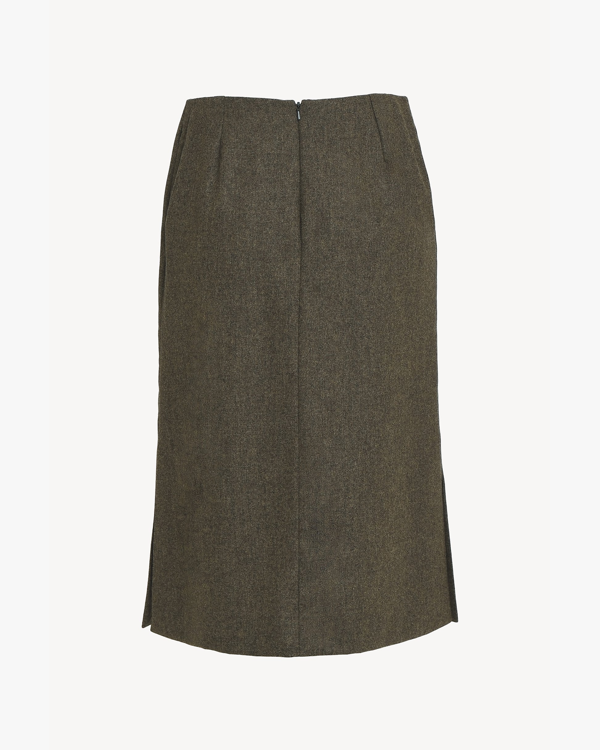 Issue Twelve Uma Skirt in Wool Cashmere Moss Green